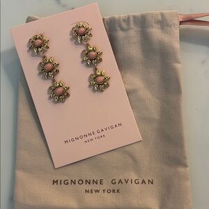 MIGNONNE GAVIGAN Pink Drop Flower Earrings NWT